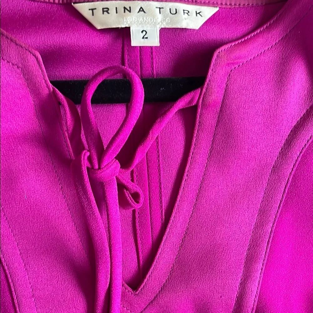 Trina Turk Pink Off the Shoulder Sheath Mini Dress - Picture 4 of 6
